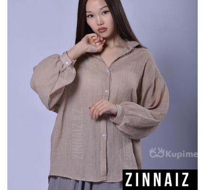 Женская рубашка коричневая марлевка Zinnaiz z3118 в Алматы