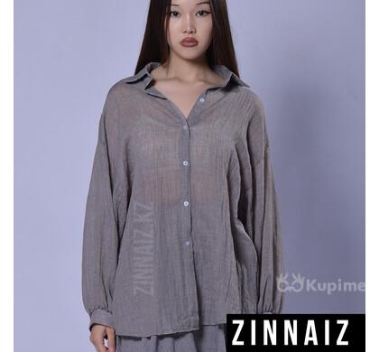 Женская рубашка серая марлевка Zinnaiz z3118 в Алматы 